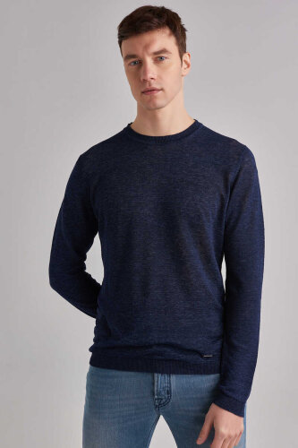 Woolrich Keten Erkek Bisiklet Yaka Kazak - WOOLRICH