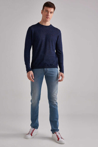 Woolrich Keten Erkek Bisiklet Yaka Kazak - 2