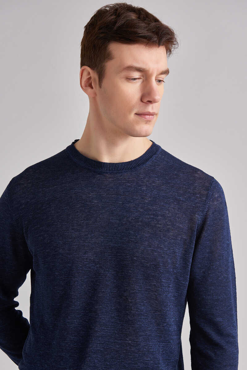 Woolrich Keten Erkek Bisiklet Yaka Kazak - 3