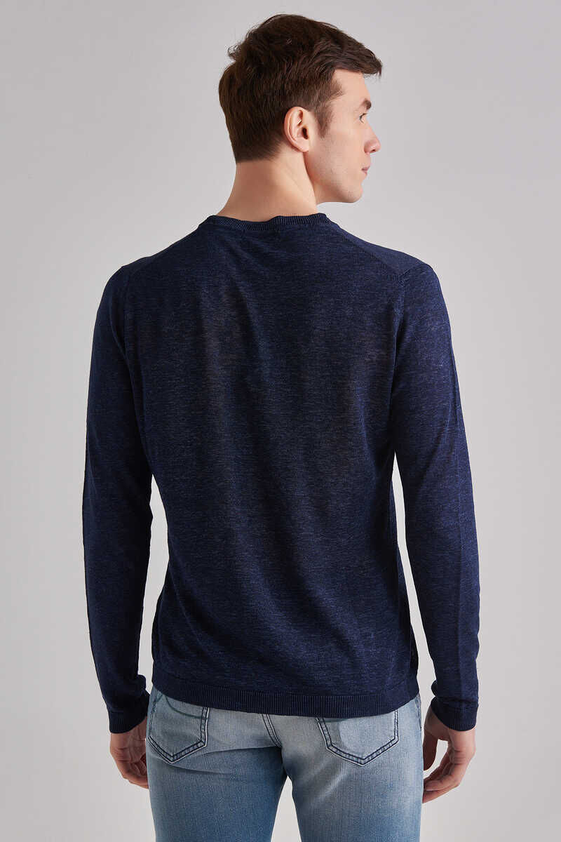 Woolrich Keten Erkek Bisiklet Yaka Kazak - 4