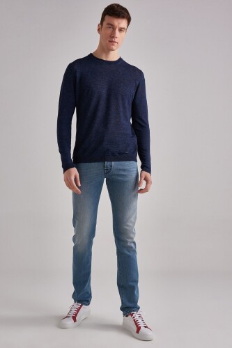 Woolrich Keten Erkek Bisiklet Yaka Kazak - 6