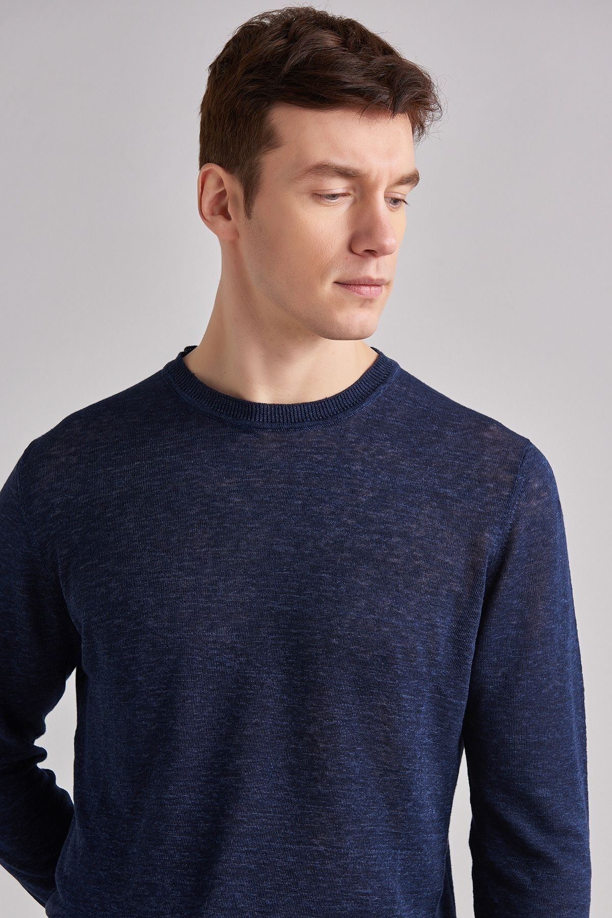 Woolrich Keten Erkek Bisiklet Yaka Kazak - 7