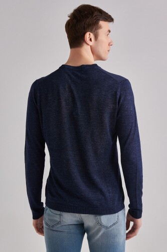 Woolrich Keten Erkek Bisiklet Yaka Kazak - 8