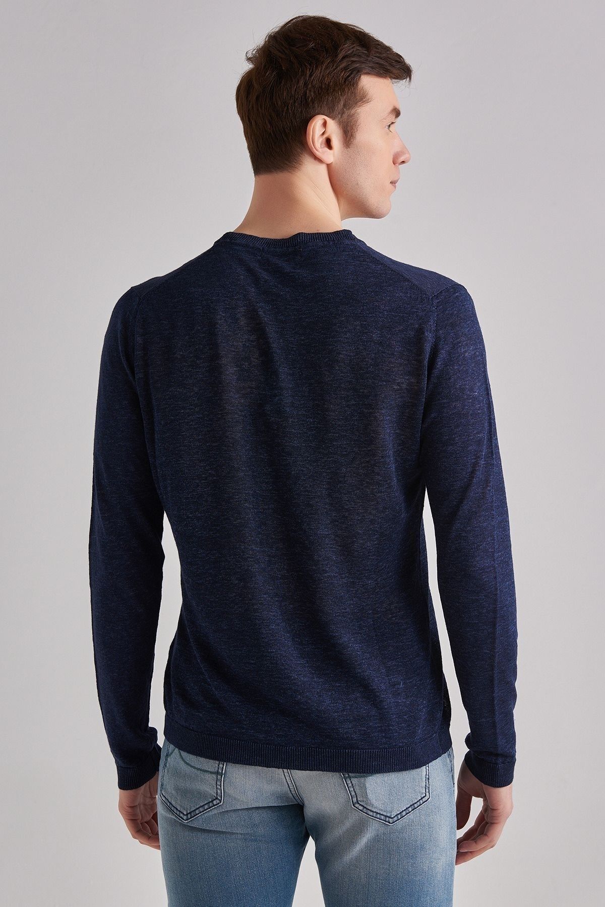 Woolrich Keten Erkek Bisiklet Yaka Kazak - 8