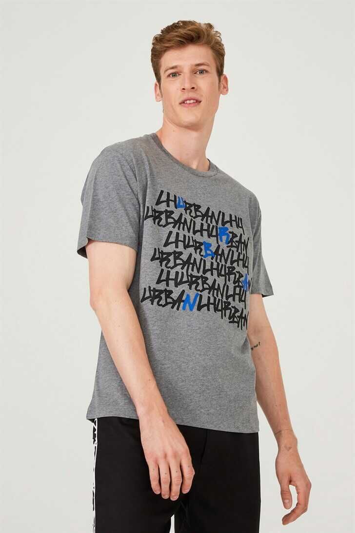 Yazılı Erkek Bisiklet Yaka T-Shirt - 2